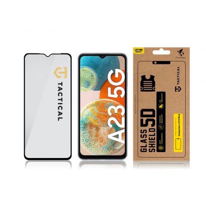 Стъклено защитно покритие за целия дисплей на на Samsung Galaxy A23 5G - Tactical Glass Shield 5D (прозрачен-черен) 3