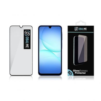  Oбхващащо и ръбовете стъклено защитно покритие за дисплея на Samsung Galaxy A17 - OBALME Tempered Glass Screen Protector 5D (черен-прозрачен) 3