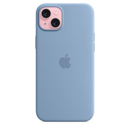 Оригинален силиконов кейс за iPhone 15 Plus с MagSafe (син)  - Apple iPhone Silicone Case with MagSafe 3