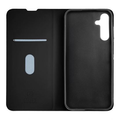  Кожен калъф, тип портфейл с поставка и отделение за кр. карти за Samsung Galaxy A15, Galaxy A15 5G - OBALME SmoothTouch Leather Flip Case (черен) 2