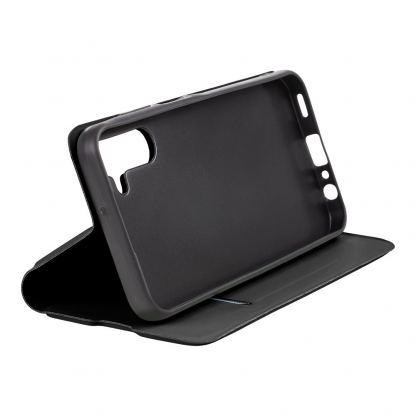  Кожен калъф, тип портфейл с поставка и отделение за кр. карти за Samsung Galaxy A15, Galaxy A15 5G - OBALME SmoothTouch Leather Flip Case (черен) 3