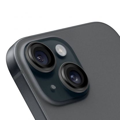 Предпазни стъклени лещи за камерата на iPhone 15, iPhone 15 Plus - OBALME Tempered Glass Camera Lens Protector (черен) 2