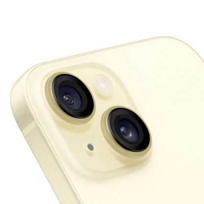 Предпазни стъклени лещи за камерата на iPhone 15, iPhone 15 Plus - OBALME Tempered Glass Camera Lens Protector (жълт) 2