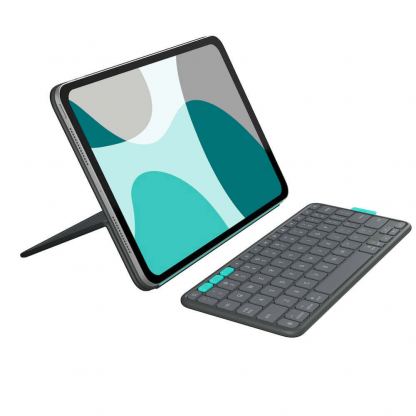 Безжична клавиатура, кейс и поставка за iPad Pro 13 (2025), iPad Pro 13 (2024), iPad Air 13 (2025), iPad Air 13 (2024) - Logitech Flip Folio Keyboard Case US (тъмносив) 6