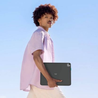 Безжична клавиатура, кейс и поставка за iPad Pro 13 (2025), iPad Pro 13 (2024), iPad Air 13 (2025), iPad Air 13 (2024) - Logitech Flip Folio Keyboard Case US (тъмносив) 9