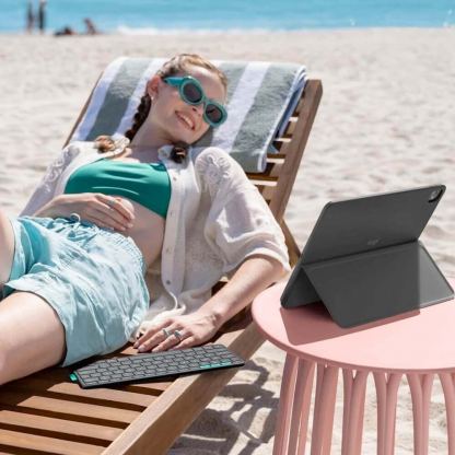 Безжична клавиатура, кейс и поставка за iPad Pro 13 (2025), iPad Pro 13 (2024), iPad Air 13 (2025), iPad Air 13 (2024) - Logitech Flip Folio Keyboard Case US (тъмносив) 11