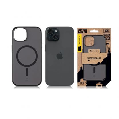 Хибриден удароустойчив кейс с MagSafe за iPhone 15 - Tactical MagForce SmoothIsFast Cover (черен) 4