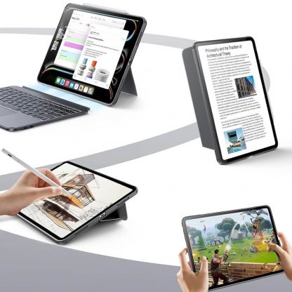  Полиуретанов калъф с отделяща клавиатура и поставка за iPad Pro 11 (2025), iPad Pro 11 (2024) - ESR Shift Magnetic Hybrid Keyboard Case (тъмносив) 8
