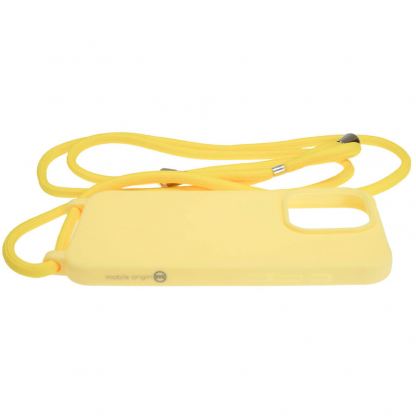 Силиконов (TPU) калъф с връзка за носене за iPhone 15 Pro - Mobile Origin Lanyard Silicone Case (жълт) 3