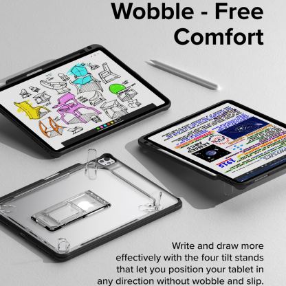 Удароустойчив хибриден кейс с поставка за iPad Air 13 (2024), iPad Air 13 (2025) - Ringke Fusion Sketch Case (черен-прозрачен) 3