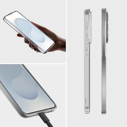 Тънък поликарбонатов кейс и стъклено защитно покритие за дисплея на Samsung Galaxy A57 5G - 4smarts 360° Protection Set (прозрачен) 4