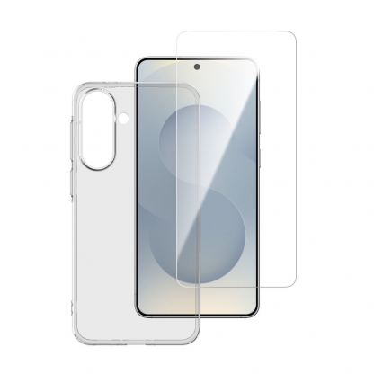 Тънък поликарбонатов кейс и стъклено защитно покритие за дисплея на Samsung Galaxy A57 5G - 4smarts 360° Protection Set (прозрачен) 6