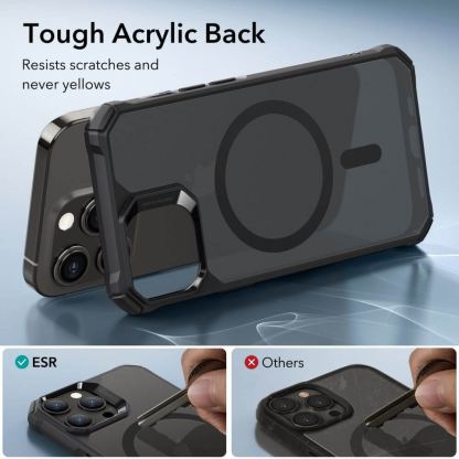 Хибриден удароустойчив кейс с MagSafe за iPhone 15 Pro - ESR Air Armor HaloLock MagSafe Case (черен-мат) 6