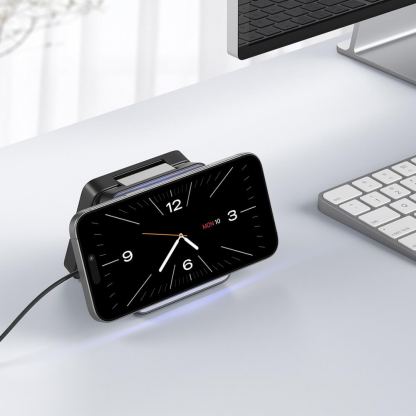 Тройна поставка (пад) за безжично зареждане за iPhone с MagSafe, Apple Watch, AirPods и Qi съвместими мобилни устройства - Blavec BQI-04 3-in-1 Foldable Fast Wireless Charger 15W (черен) 8