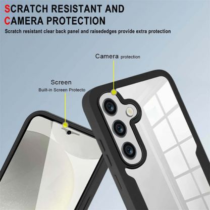 Удароустойчив хибриден кейс с вграден протектор за дисплея за Samsung Galaxy A57 5G - Techsuit ColorVerse 360 Protective Hybrid Case (черен-прозрачен) 3