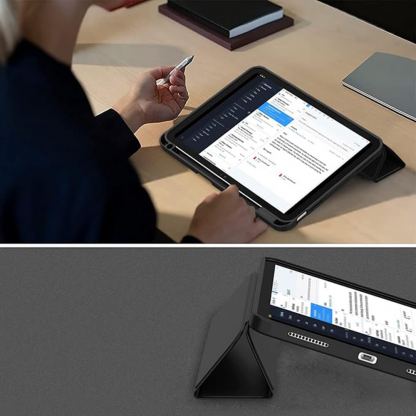 Термополиуретанов (TPU) кейс и поставка за iPad 10 (2022), iPad 11 (2025) - Techsuit Flex Trifold Case (черен) 5