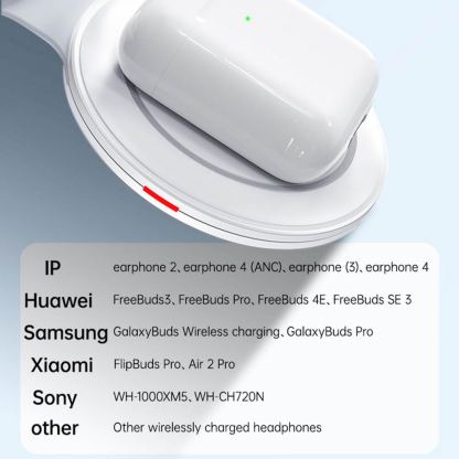 Сгъваема двойна поставка (пад) за безжично зареждане за iPhone с MagSafe и Apple Watch - Yesido Foldable Wireless Charging Station (бял) 5