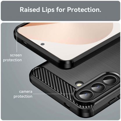 Тънък силиконов (TPU) калъф за Samsung Galaxy A57 5G - Techsuit Carbon Silicone Case (черен) 3