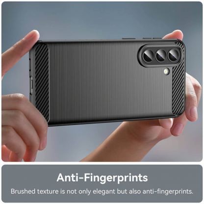 Тънък силиконов (TPU) калъф за Samsung Galaxy A57 5G - Techsuit Carbon Silicone Case (черен) 4