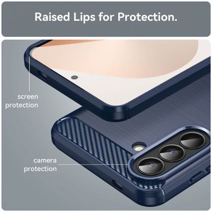 Тънък силиконов (TPU) калъф за Samsung Galaxy A57 5G - Techsuit Carbon Silicone Case (син) 3