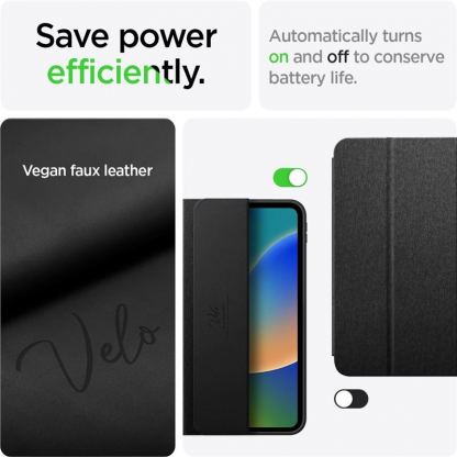 Текстилен кейс и поставка за iPad 11 (2025), iPad 10.9 (2022) - Spigen Urban Fit Case (черен) 13
