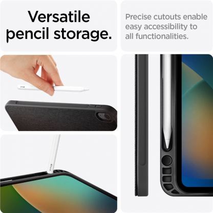 Текстилен кейс и поставка за iPad 11 (2025), iPad 10.9 (2022) - Spigen Urban Fit Case (черен) 15