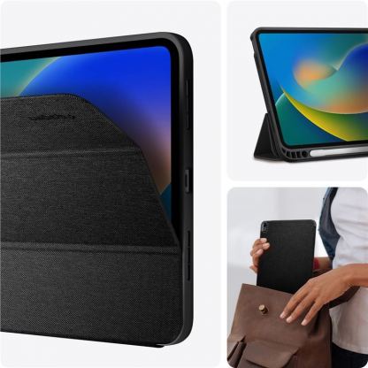 Текстилен кейс и поставка за iPad 11 (2025), iPad 10.9 (2022) - Spigen Urban Fit Case (черен) 17