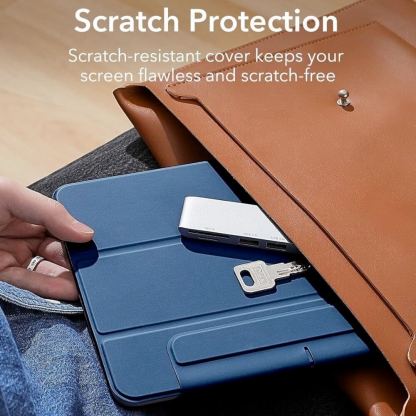 Магнитен полиуретанов калъф с поставка за iPad Pro 11 (2024), iPad Pro 11 (2025) - ESR Rebound Magnetic Case (тъмносин) 5