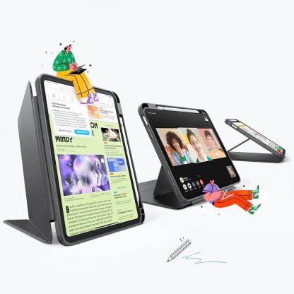 Удароустойчив хибриден кейс за iPad 10 (2022), iPad 11 (2025) - ESR Flip Hybrid Protective Stand Case (черен) 2