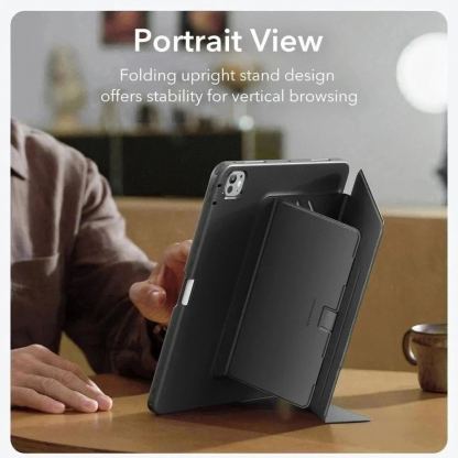 Удароустойчив хибриден кейс за iPad Pro 11 (2024), iPad Pro 11 (2025) - ESR Flip Hybrid Protective Stand Case (черен) 2