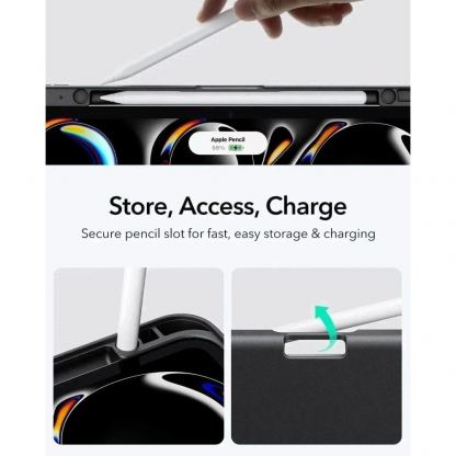 Удароустойчив хибриден кейс за iPad Pro 11 (2024), iPad Pro 11 (2025) - ESR Flip Hybrid Protective Stand Case (черен) 3