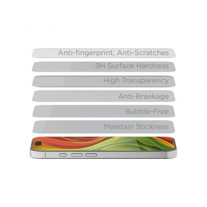 Калено стъклено защитно покритие за дисплея на iPhone 16, iPhone 15 - Mobile Origin EasyGlass Full Cover Tempered Glass With Applicator (черен-прозрачен) 6