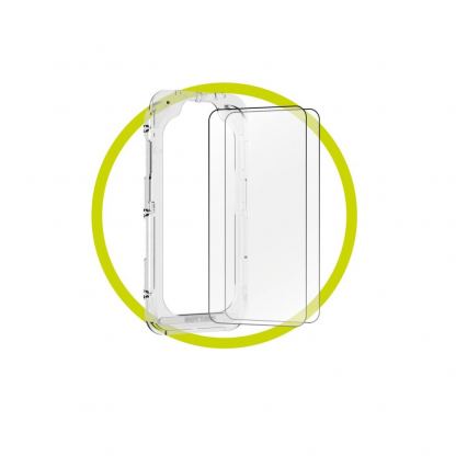 2 броя калени стъклени защитни покрития за дисплея на iPhone 16, iPhone 15 - Mobile Origin EasyGlass Full Cover Tempered Glass Pack With Applicator (черен-прозрачен) 3