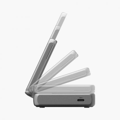 Двойна поставка (пад) за безжично зареждане за iPhone с Magsafe и AirPods - Spigen Essential Qi2.2 2-in-1 Foldable Wireless Charger 35W (черен) 6