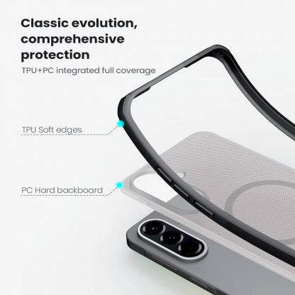 Хибриден удароустойчив кейс с MagSafe за Samsung Galaxy A57 - Nillkin Super Frosted Shield Pro Magnetic Case (черен-прозречен) 6