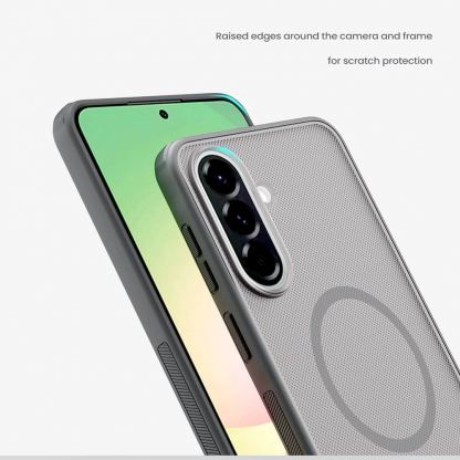 Хибриден удароустойчив кейс с MagSafe за Samsung Galaxy A57 - Nillkin Super Frosted Shield Pro Magnetic Case (черен-прозречен) 7