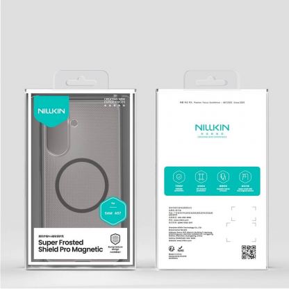 Хибриден удароустойчив кейс с MagSafe за Samsung Galaxy A57 - Nillkin Super Frosted Shield Pro Magnetic Case (черен-прозречен) 8