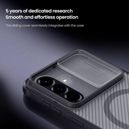 Хибриден удароустойчив кейс с MagSafe за Samsung Galaxy A57 - Nillkin CamShield Pro Magnetic Hard Case (черен-прозрачен) 4