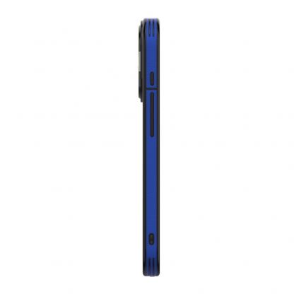 Дизайнерски кожен кейс с MagSafe за iPhone 15 Pro Max - FC Barcelona Official Magnetic Leather Case (син) 3