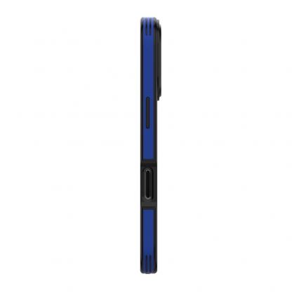 Дизайнерски кожен кейс с MagSafe за iPhone 15 Pro Max - FC Barcelona Official Magnetic Leather Case (син) 4