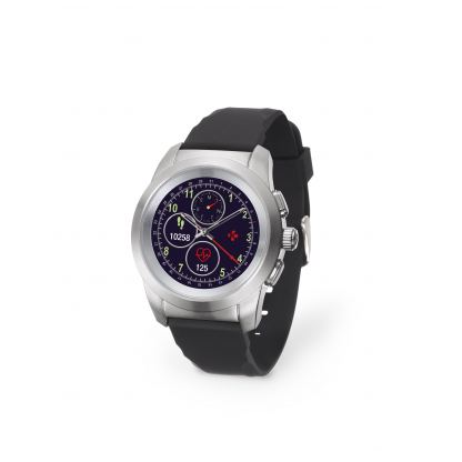 Хибриден смарт часовник MyKronoz ZeTime Petite Silver/Black, силиконова черна каишка