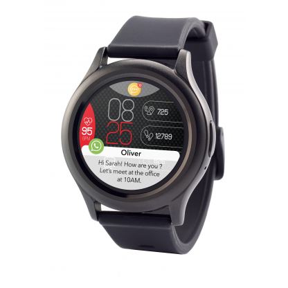 Смарт часовник MyKronoz ZeRound3, AMOLED тъч цветен екран, черен