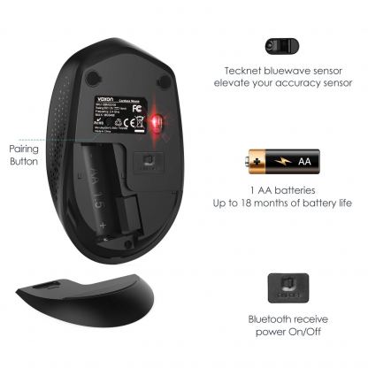 Voxon EBM02305 Bluetooth Mouse - ергономична безжична мишка с блутут (черна) 3
