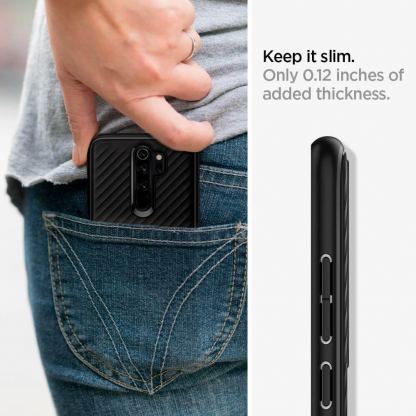 Spigen Core Armor Case - тънък качествен силиконов (TPU) калъф за Xiaomi RedMi Note 8 Pro (черен) 6