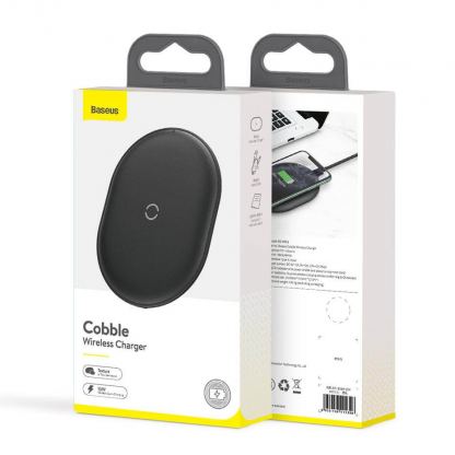 Baseus Cobble Wireless Charger WXYS-01 - поставка (пад) за безжично зареждане с технология за бързо зареждане (15W) за Qi съвместими устройства (черен) 5