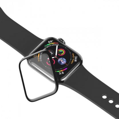 Baseus Full Screen Curved Tempered Glass - калено стъклено защитно покритие с извити ръбове за дисплея на Apple Watch Series 3/2/1 (38mm) (черен-прозрачен) 5