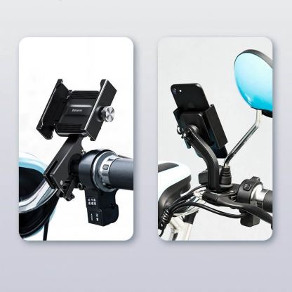 Baseus Knight Phone Holder - универсална поставка за колело и мотоциклет за мобилни телефони (сребрист) 8
