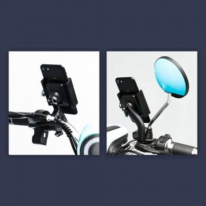 Baseus Knight Phone Holder - универсална поставка за колело и мотоциклет за мобилни телефони (черна) 15