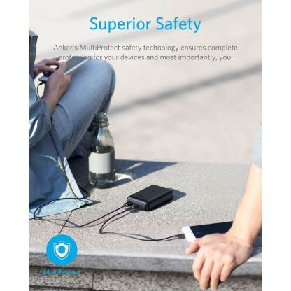 Anker PowerCore Select 10000 mAh с PowerIQ технология - преносима външна батерия с два USB изхода и технология за бързо зареждане (черен) 3