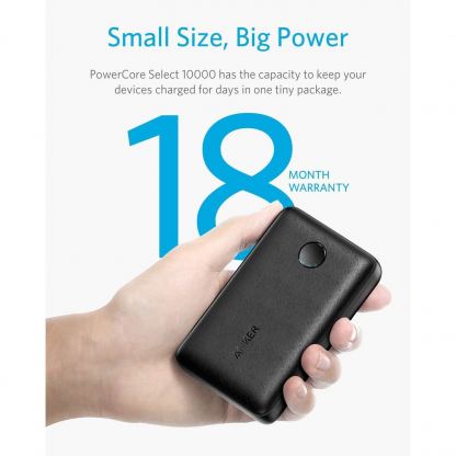 Anker PowerCore Select 10000 mAh с PowerIQ технология - преносима външна батерия с два USB изхода и технология за бързо зареждане (черен) 5